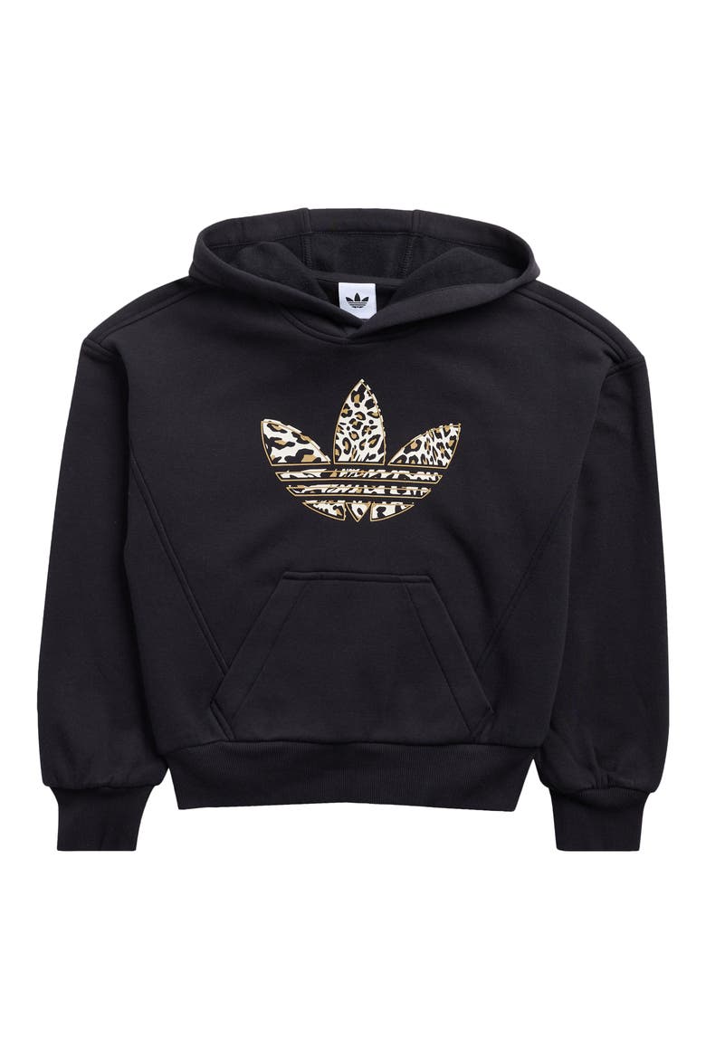 Kids' Cotton Hoodie Fleece, Main, color, BLACK