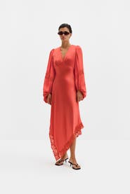 Malina Seema Asymmetric Lace Hem Maxi Dress