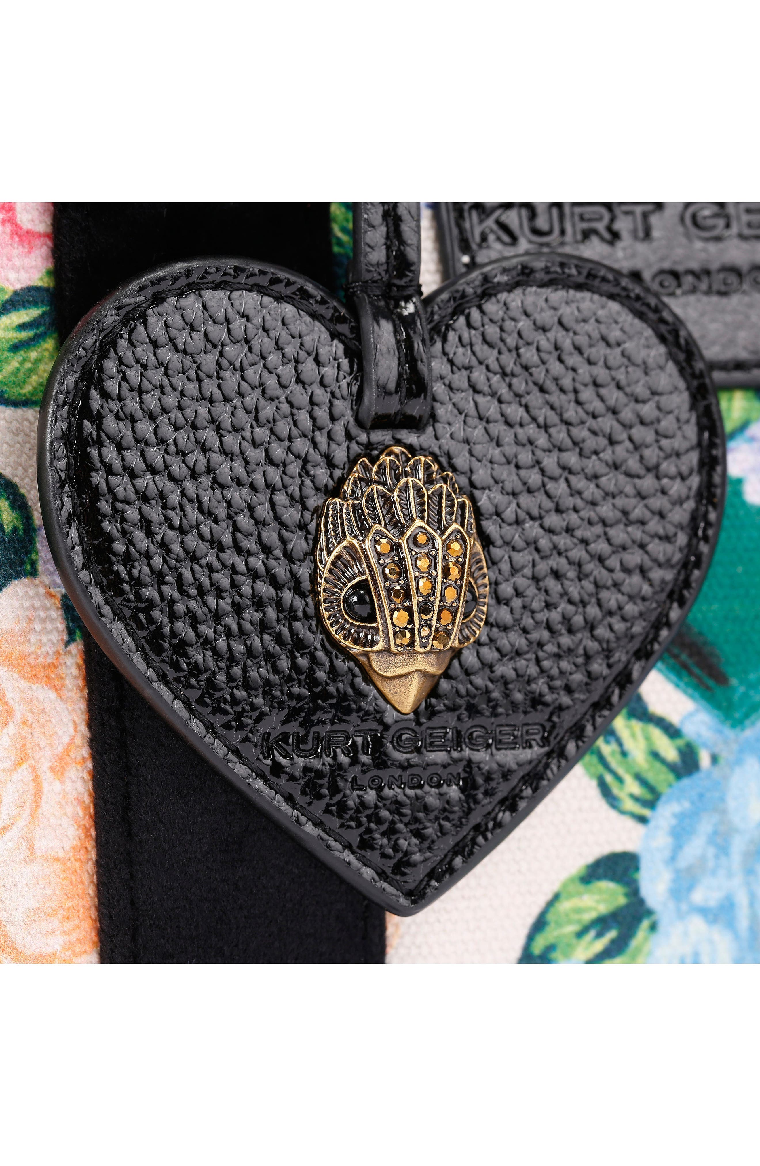 Kurt Geiger London Extra Small Southbank Floral Canvas Tote, Alternate, color, Charcoal