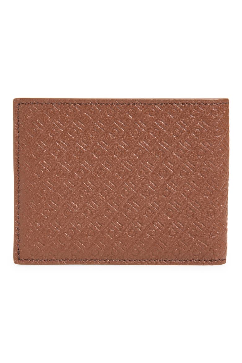 Embossed Gancini Leather Bifold Wallet, Alternate, color, MIDBROWN NEW NAVY NERO