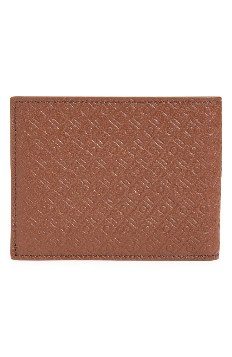 FERRAGAMO Embossed Gancini Leather Bifold Wallet, Alternate, color, Midbrown New Navy Nero