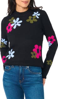 CeCe Floral Crewneck Sweater