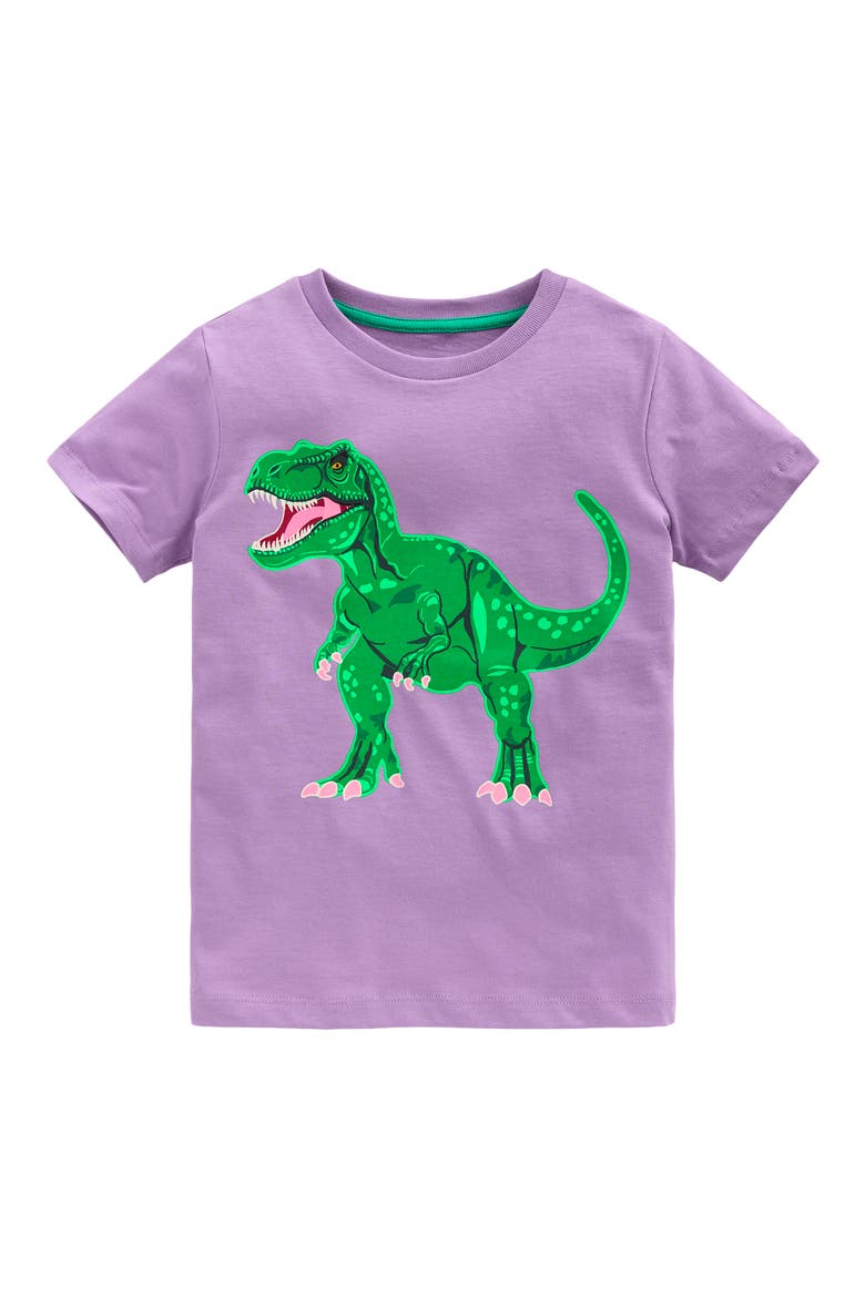 Kids' Glow in the Dark Cotton Graphic T-Shirt, Main, color, CHALK VIOLET DINO SKELETON