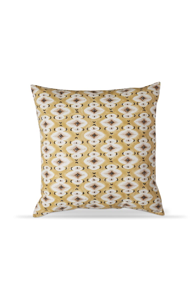 tag Diamond Block Print Cotton Throw Pillow Yellow Accent, Main, color, Gold