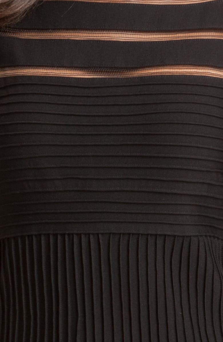 Tadashi Shoji Sleeveless Mesh Stripe Jersey Dress, Alternate, color,