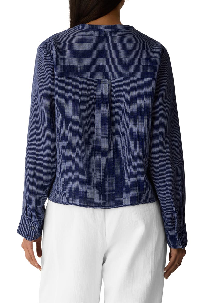 Stripe Organic Cotton Button-Up Shirt, Alternate, color, DEEP DIVE