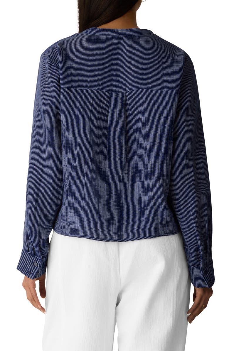 Eileen Fisher Stripe Organic Cotton Button-Up Shirt, Alternate, color,