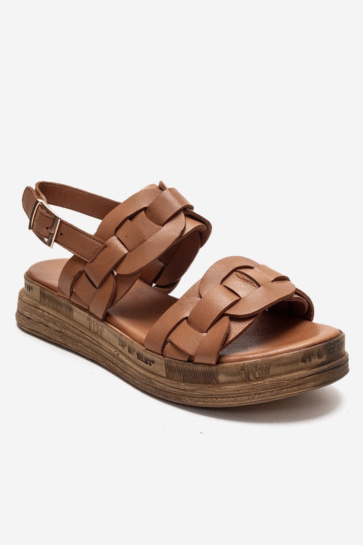Forever & Always Shoes Elvoro Leather Sandal, Alternate, color, Cognac