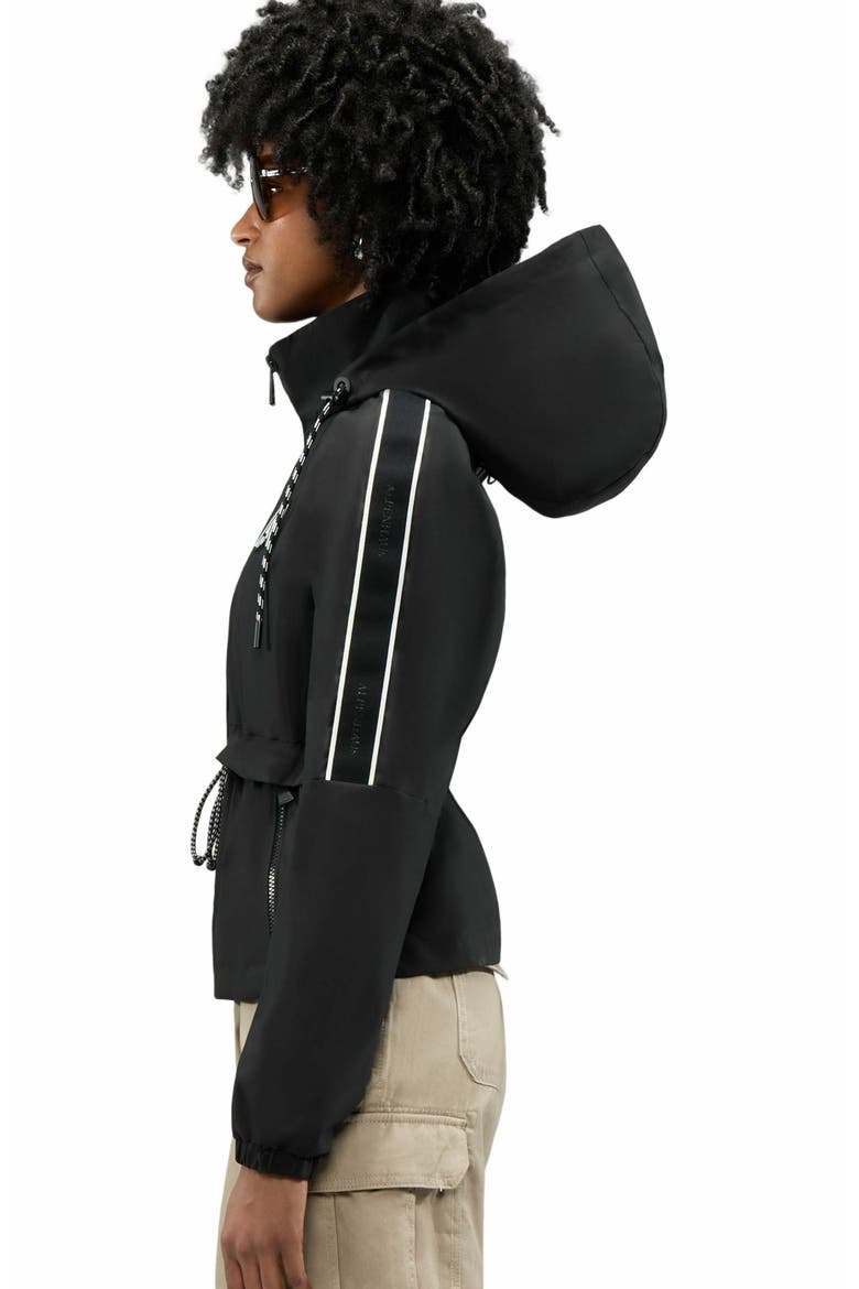 Women's Enneth Hooded Windbreaker with Adjustable waist, Alternate, color, Black