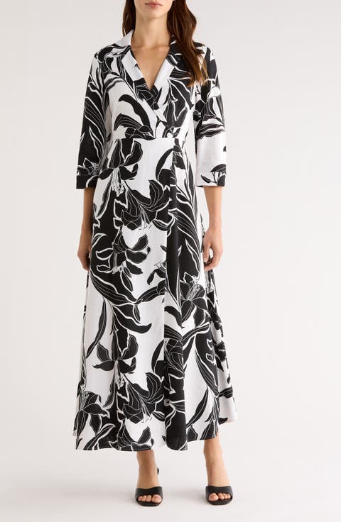 Floral Faux Wrap Maxi Dress