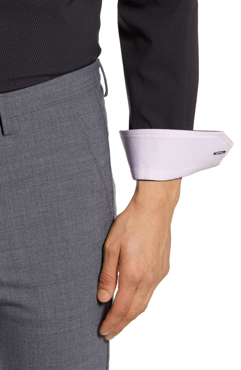 Report Collection Modern Fit Stretch Diamond Dress Shirt, Alternate, color, 