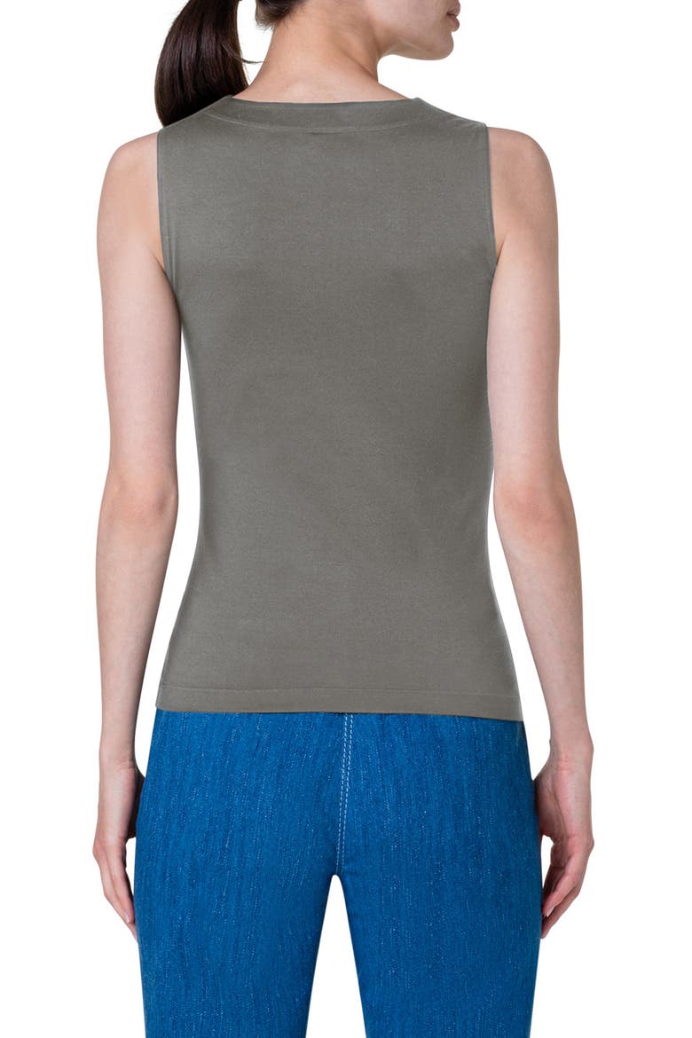 Square Neck Knit Tank Top, Alternate, color, SAGE