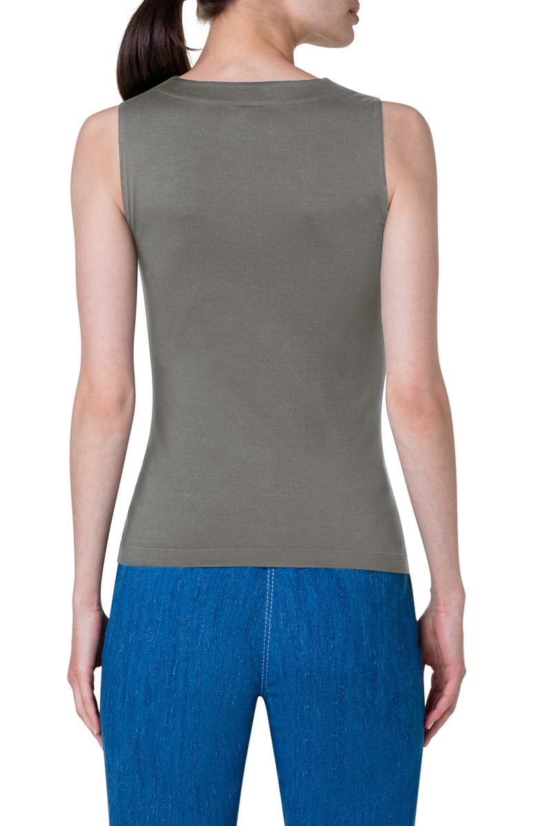 Akris punto Square Neck Knit Tank Top, Alternate, color, 