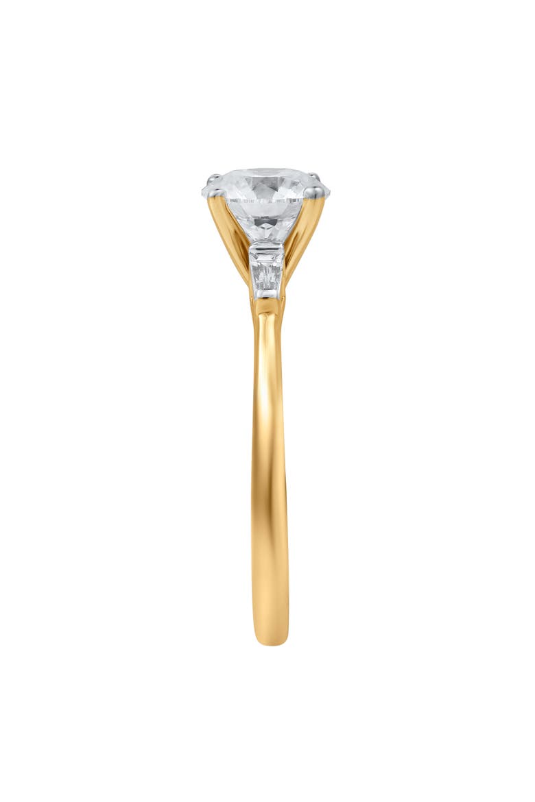 Piper 14K Yellow Gold Round Cut Lab Grown Diamond Tapered Baguettes Engagement Ring - 1.05 Ct, Alternate, color, 14K Yellow Gold