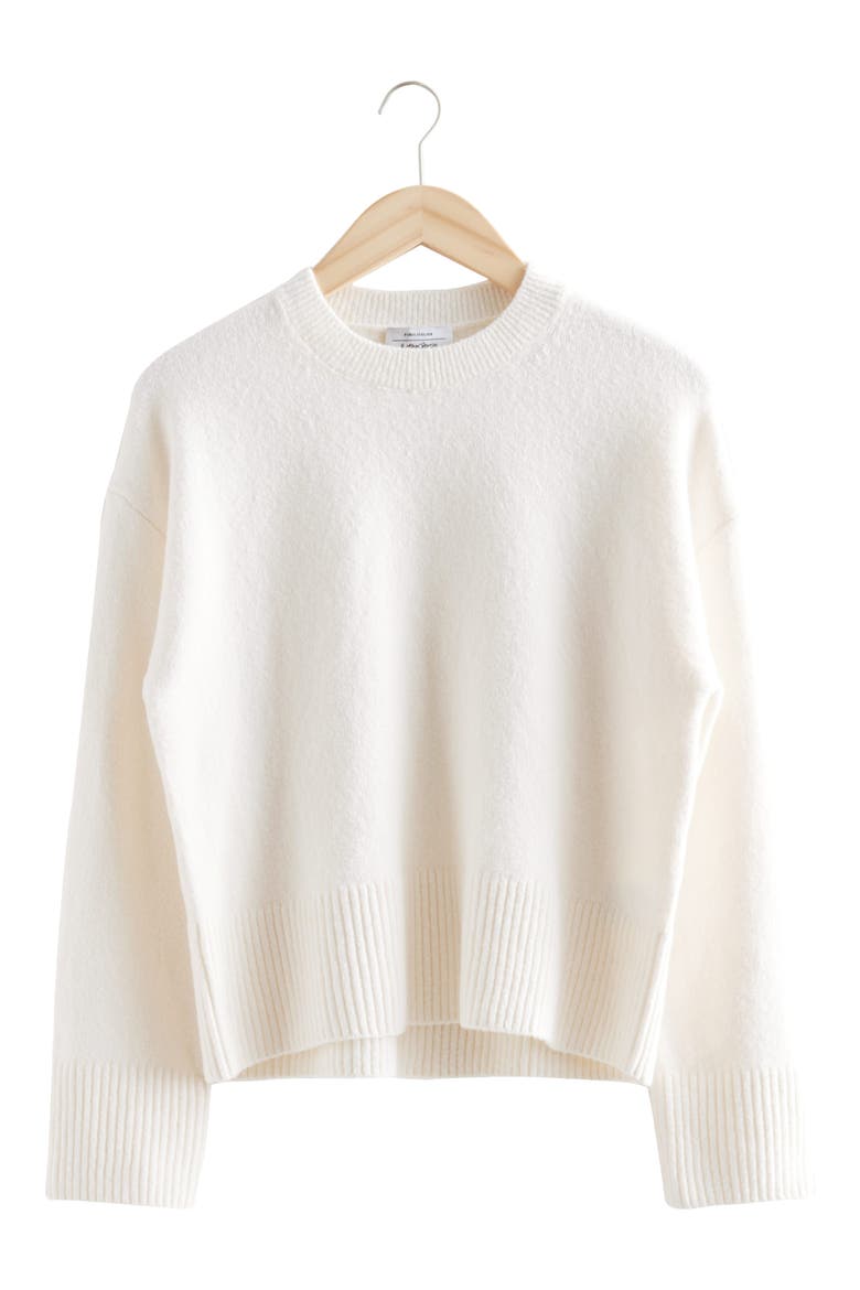 Crewneck Sweater, Alternate, color, OFF WHITE