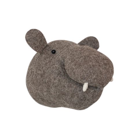 Wool Felt Hippo Head Wall Hanging