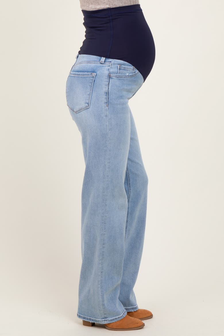 Relaxed Straight Leg Maternity Jeans, Alternate, color, Light Blue