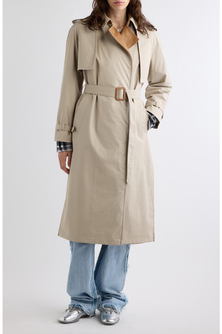 Ormesa Cotton Trench Coat, Alternate, color, LIGHT BEIGE