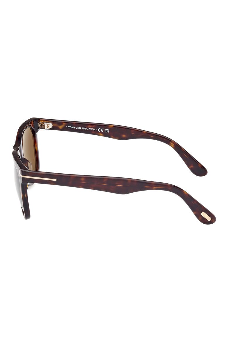 Kevyn 52mm Square Sunglasses, Alternate, color, DARK HAVANA / T LOGO / ROVIEX