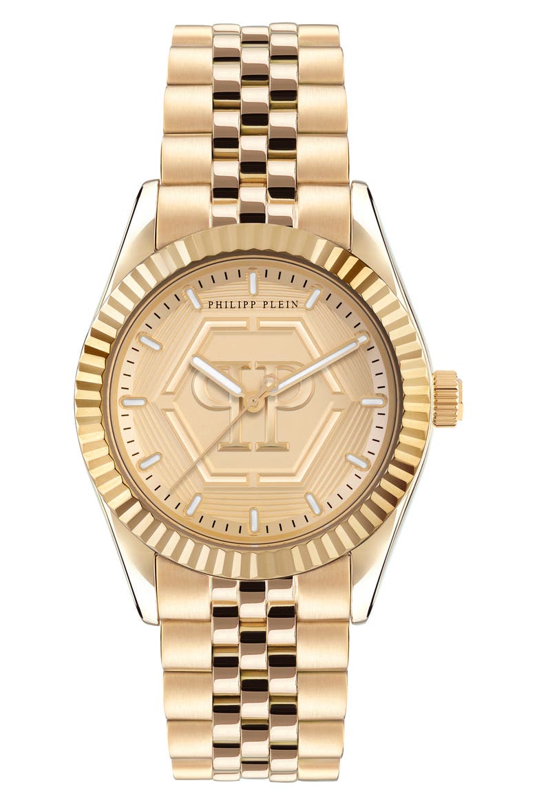 Date Superlative Bracelet Watch, 38mm, Main, color, IP YELLOW GOLD