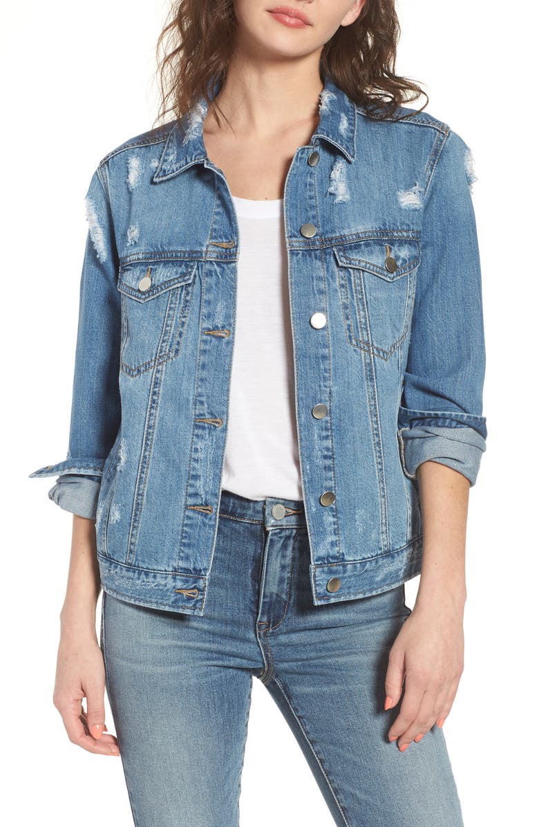 BP. Ripped Denim Jacket, Main, color, 