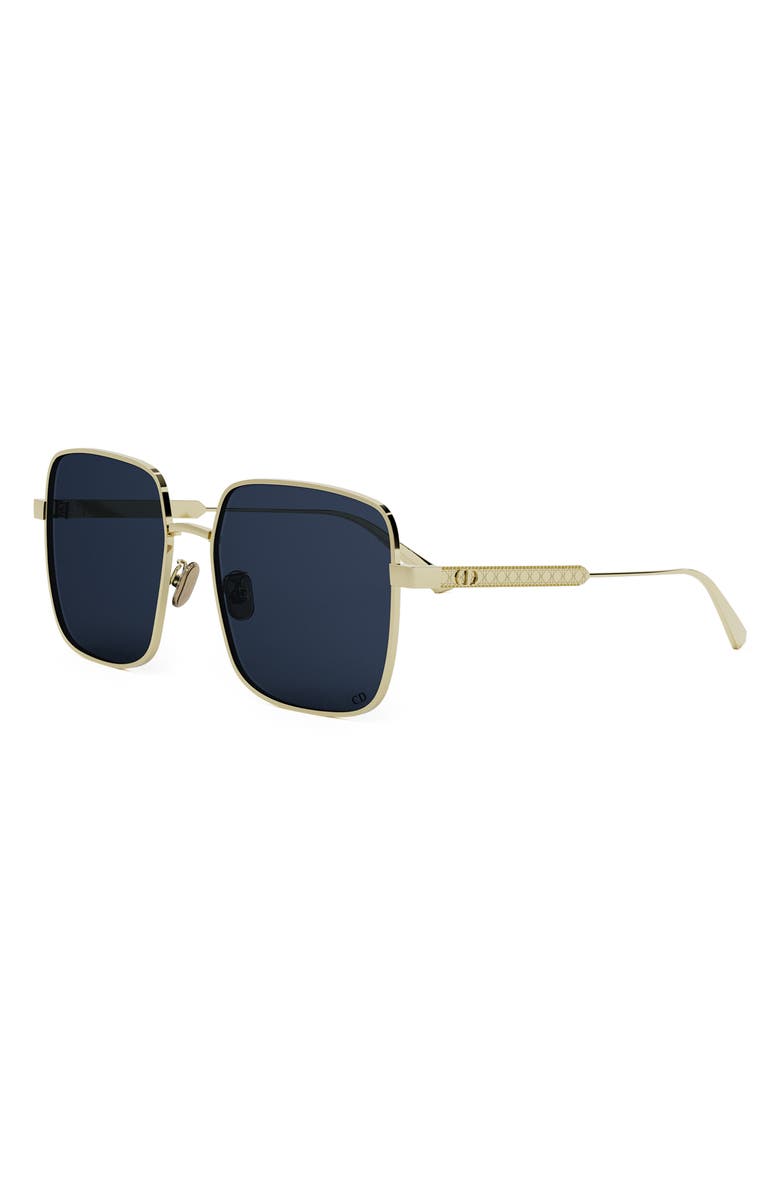 DIOR 'DiorCannage S1U 59mm Square Sunglasses, Alternate, color, Gold / Solid Blue Lenses