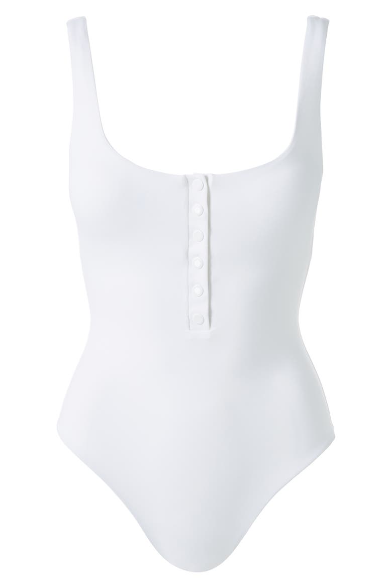 Taormina Snap-Up One-Piece Swimsuit, Alternate, color, WHITE