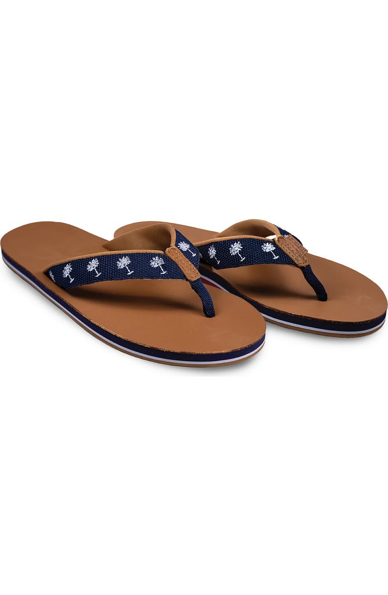 hari mari x Shep Rose Palm Waterproof Thong Sandal, Main, color, Navy