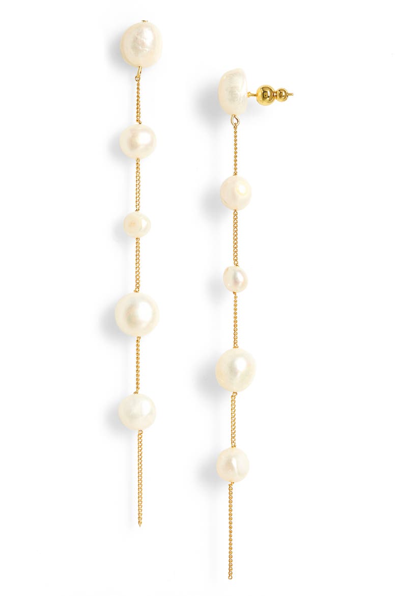 Atum Freshwater Pearl Drop Earrings, Main, color, PEARL