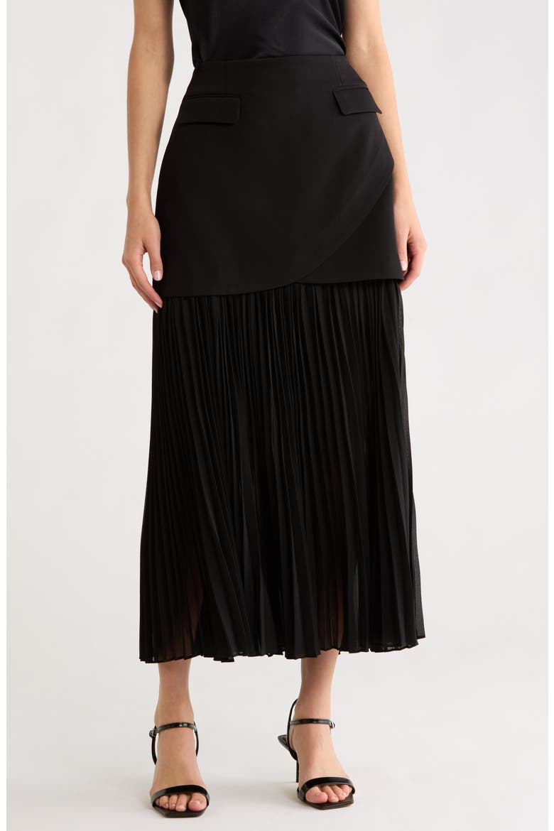 Deaile Contrast Layer Skirt, Main, color, BLACK
