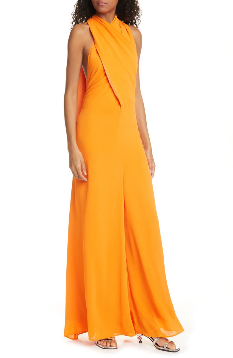 STAUD Sycamore Crinkle Chiffon Wide Leg Jumpsuit, Main, color,