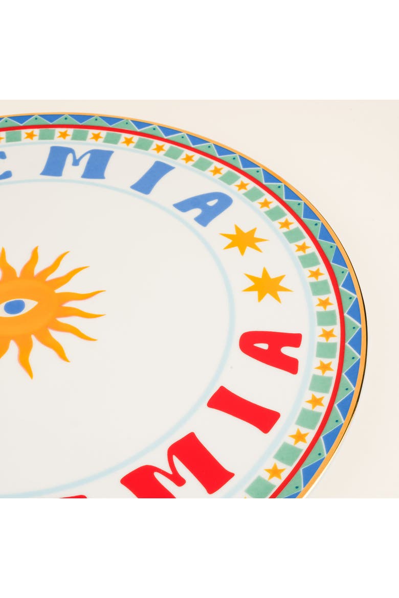 Lublin Lucemia Rimmed Porcelain Pizza Artisan Ceramic, Alternate, color, White
