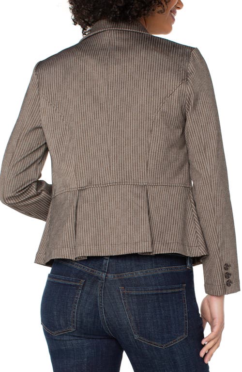 Liverpool Los Angeles Stripe Peplum Blazer In Brown