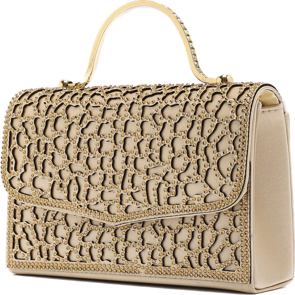 Lady Couture Rhinestone Handbag In Gold