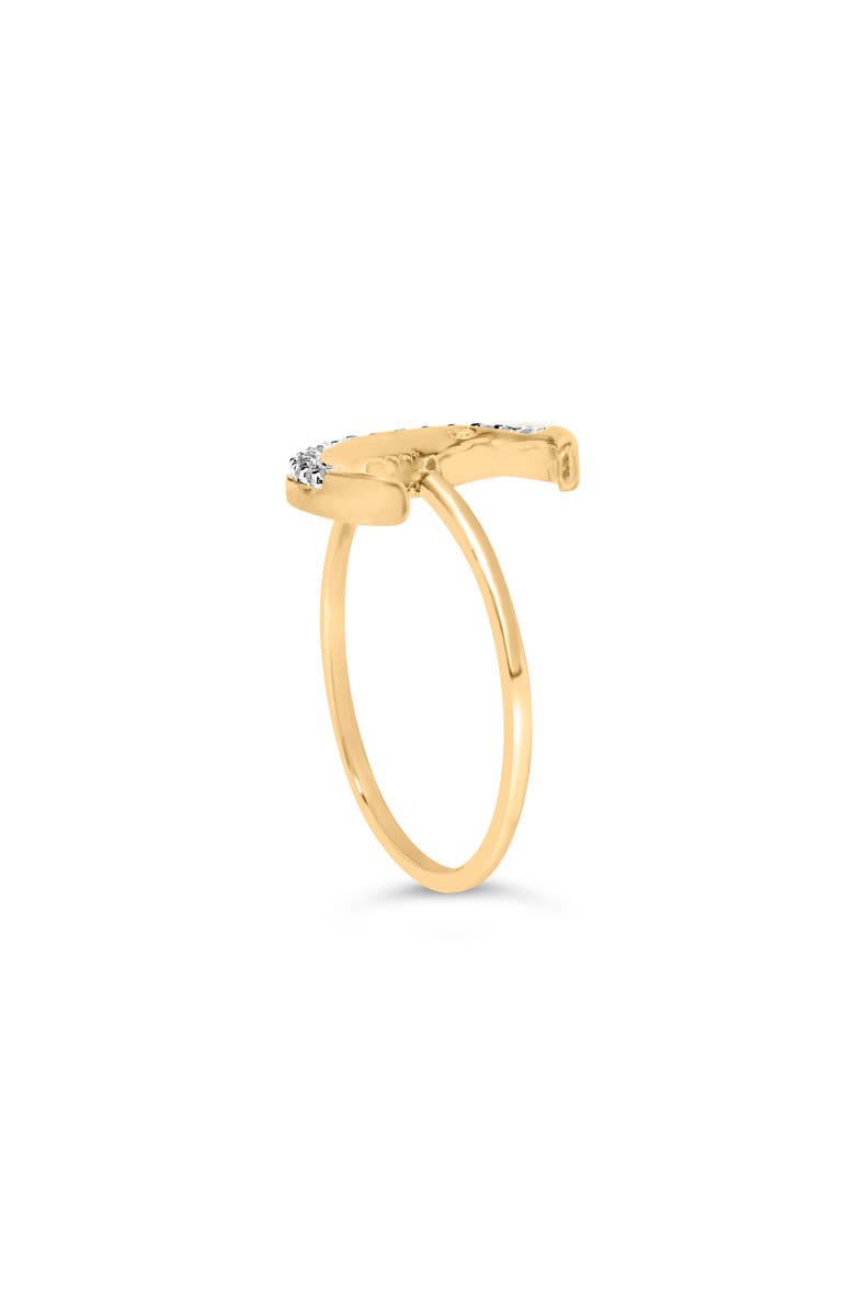 Haus of Brilliance 10K Yellow Gold 1/10 Cttw Diamond Crescent Moon Ring, Alternate, color, Yellow