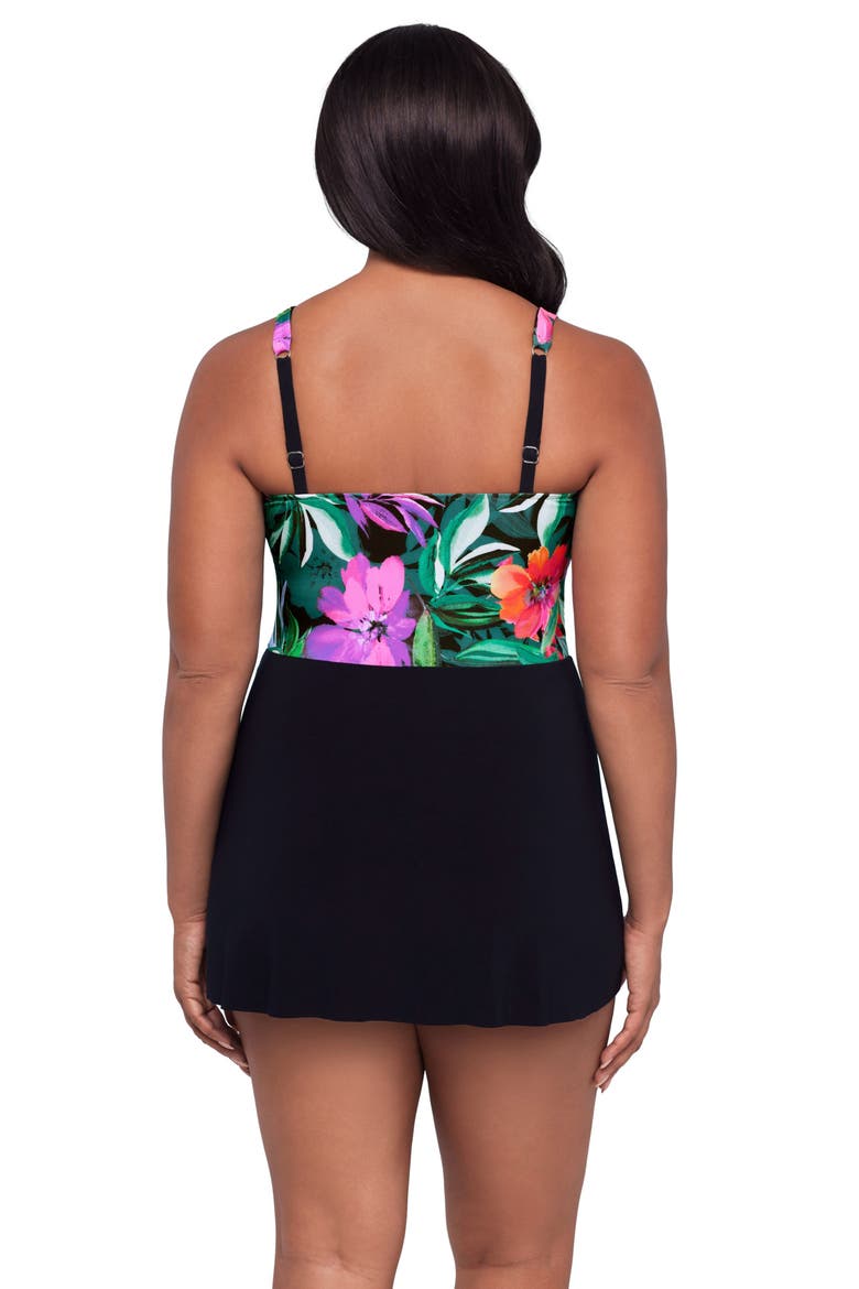 Laura Sweetheart Neckline Control Swimdress, Alternate, color, Lush Paradise