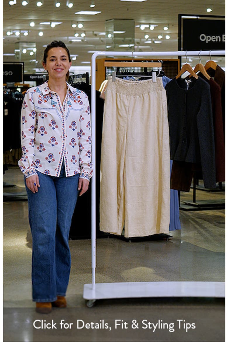 Smocked Waist Crop Wide Leg Pants video
