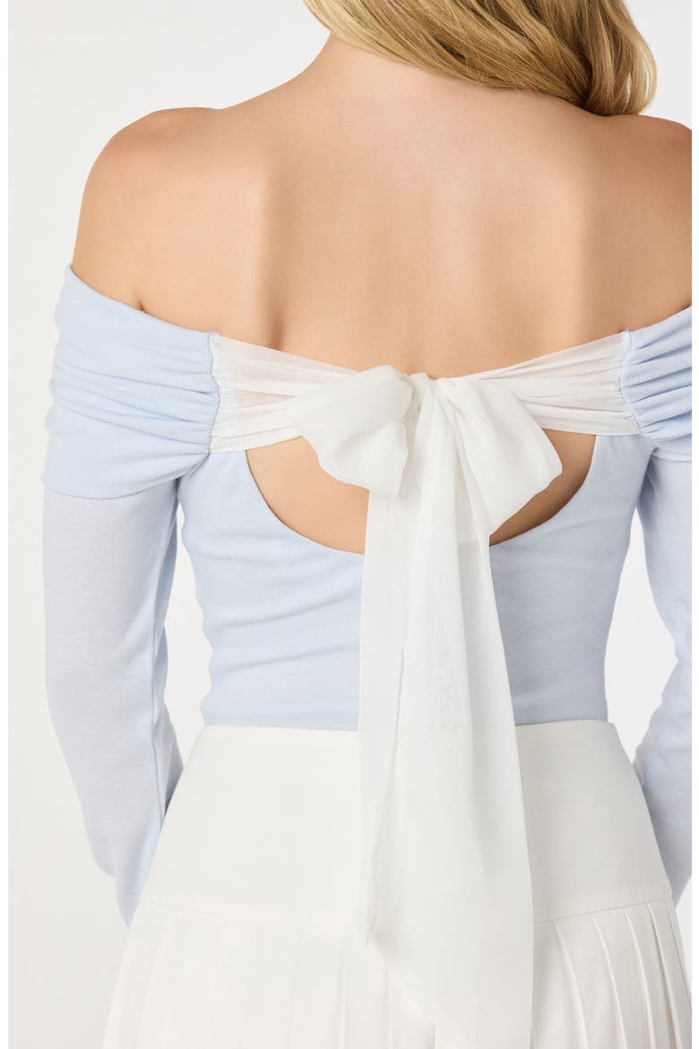 Margie Off the Shoulder Knit Top, Alternate, color, POWDER BLUE