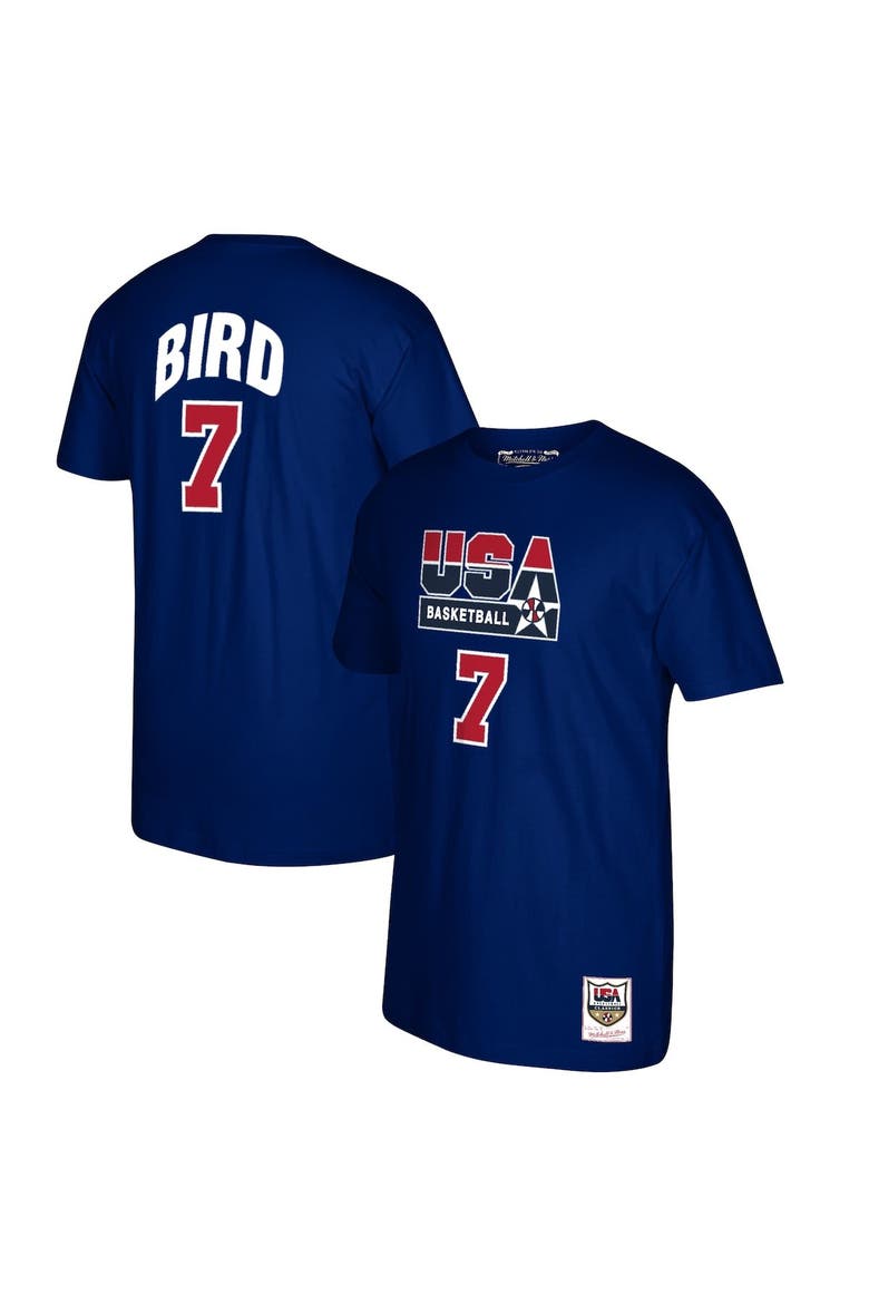 Men's Mitchell & Ness Larry Bird Navy USA Basketball 1992 Dream Team Name & Number T-Shirt, Main, color, Navy