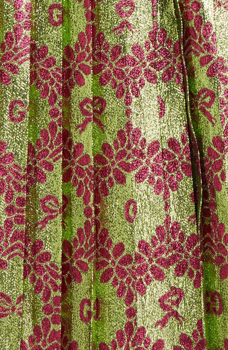 Gucci Pleated Logo Jacquard Skirt, Alternate, color,