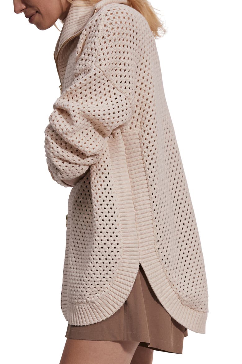 Finn Longline Knit Jacket, Alternate, color, WHITECAP
