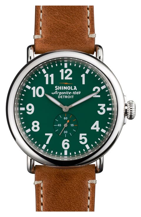 The Runwell Leather Strap Watch, 47mm