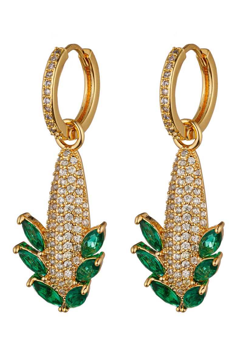 Cubic Zirconia Corn Drop Earrings, Main, color, GOLD