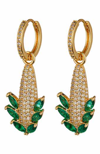 Cubic Zirconia Corn Drop Earrings