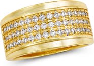 SAVVY CIE JEWELS Modern Pavé Wide Band Ring
