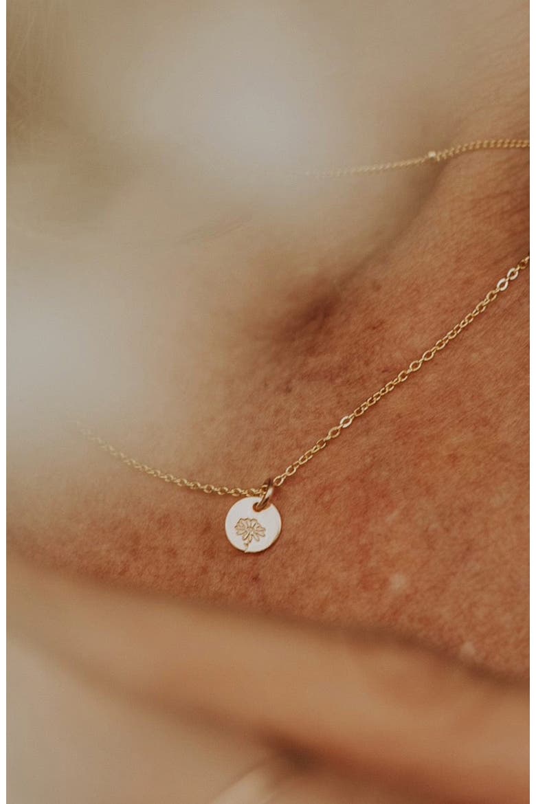April Birth Flower Necklace, Alternate, color, Gold Filled