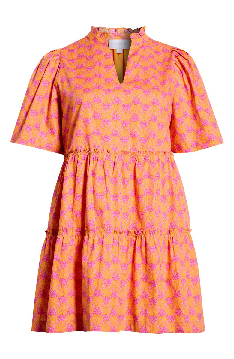 SUGARLIPS Floral Dixie Tiered Cotton Dress, Alternate, color, Orange-Pinks-Multi