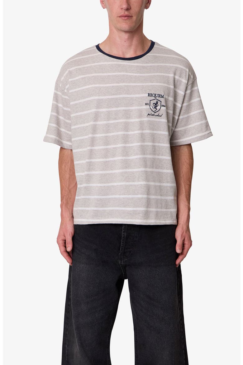 Striped Ringer T-Shirt, Main, color, GREY/ WHITE
