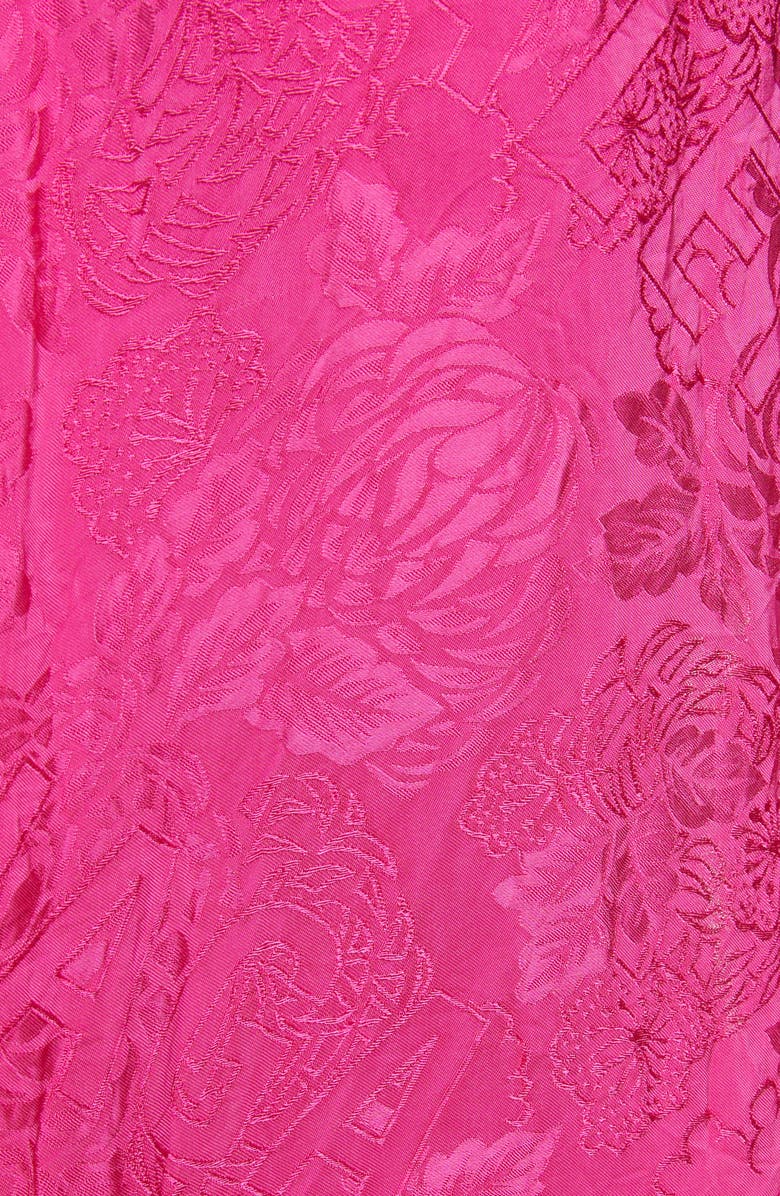 Balenciaga Floral Jacquard Logo Asymmetric One-Shoulder Dress, Alternate, color, 