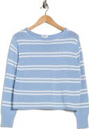 Vigoss Stripe Boat Neck Crop Sweater